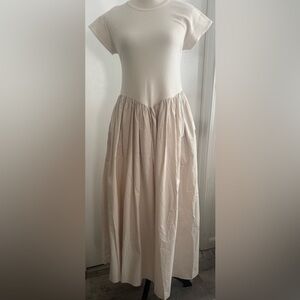 Muse Cream Ribbed Dress